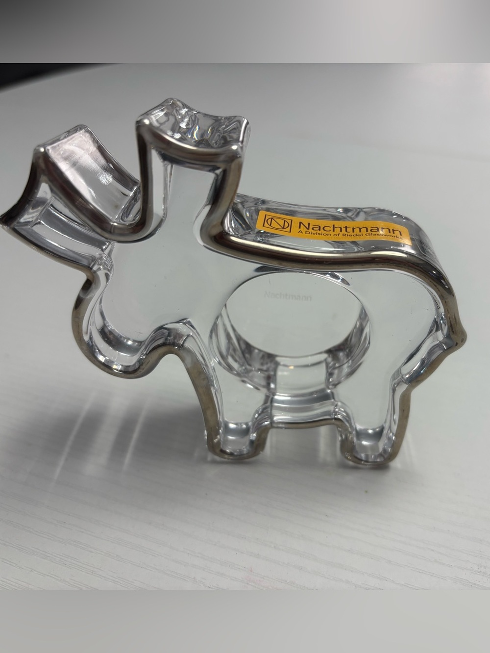 Nachtmann Clear Crystal Moose Tealight Holder